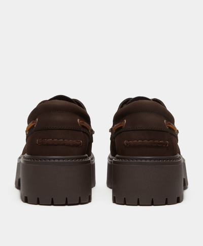 Zapatos náuticos con plataforma Stone Street para Mujer, Café