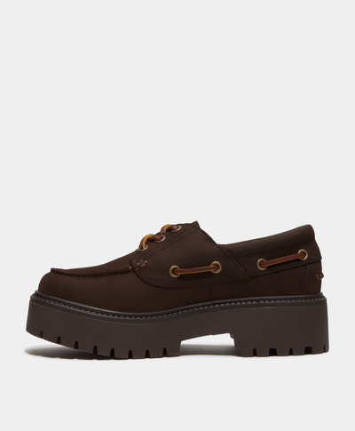 Zapatos náuticos con plataforma Stone Street para Mujer, Café