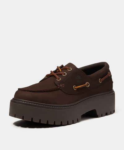 Zapatos náuticos con plataforma Stone Street para Mujer, Café