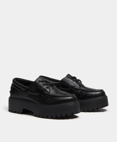 Zapatos náuticos con plataforma Stone Street para Mujer, Negro