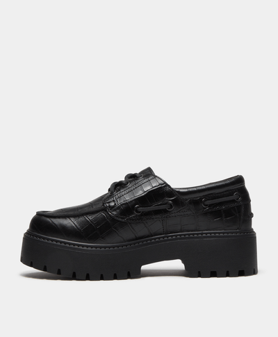 Zapatos náuticos con plataforma Stone Street para Mujer, Negro