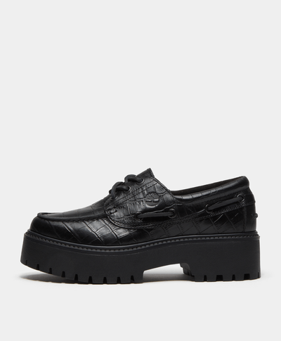 Zapatos náuticos con plataforma Stone Street para Mujer, Negro