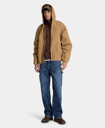 Bomber de algodón con gorro para hombre, Amarillo