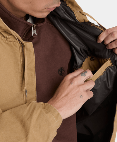 Bomber de algodón con gorro para hombre, Amarillo