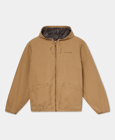 Bomber de algodón con gorro para hombre, Amarillo