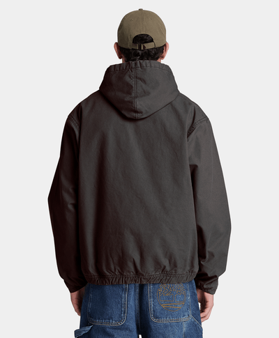 Bomber de algodón con gorro para hombre, Negro