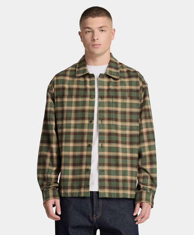 Camisa de hombre a cuadros en espiga, Verde