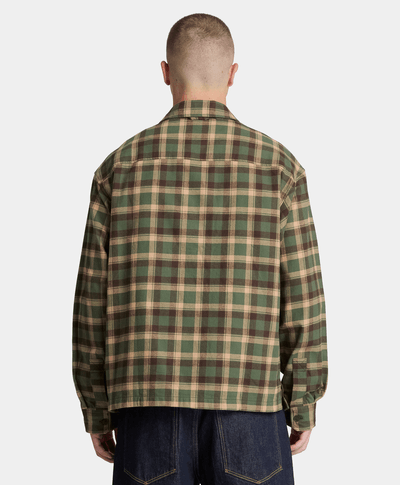 Camisa de hombre a cuadros en espiga, Verde