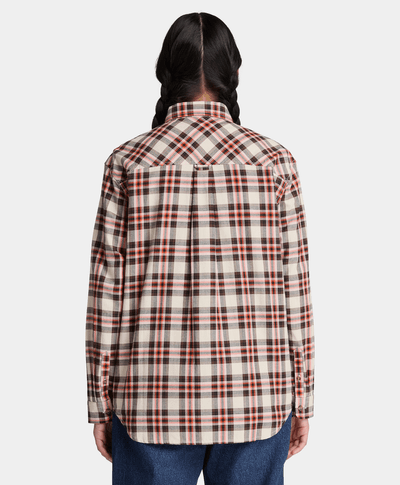 Camisa de manga larga de franela de peso medio para mujer, Multicolor