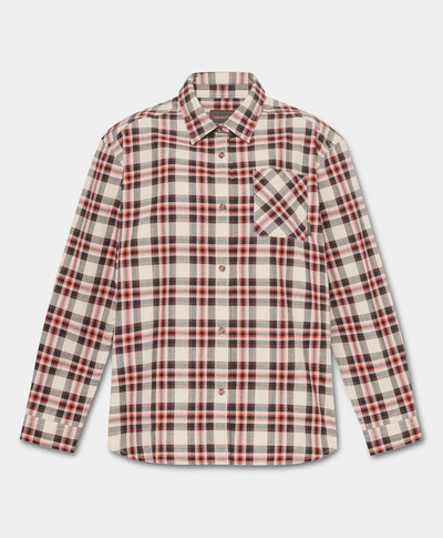 Camisa de manga larga de franela de peso medio para mujer, Multicolor