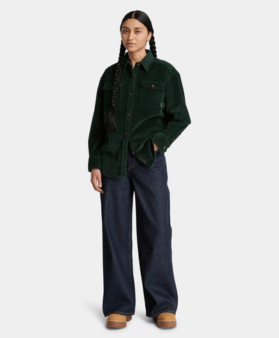 Camisa de pana para mujer, Verde