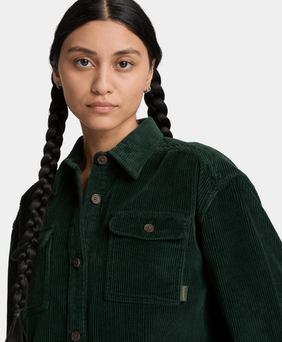 Camisa de pana para mujer, Verde