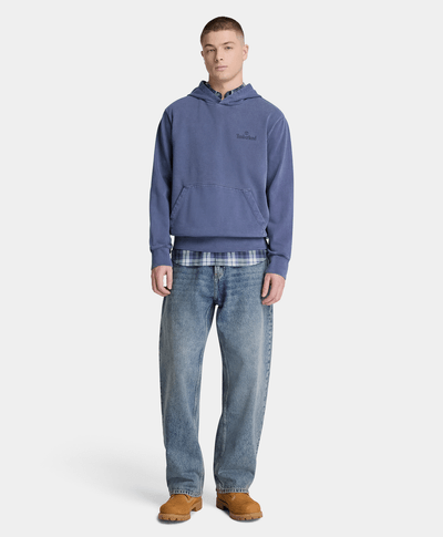 Camisa de popelín a cuadros de corte regular para hombre, Azul