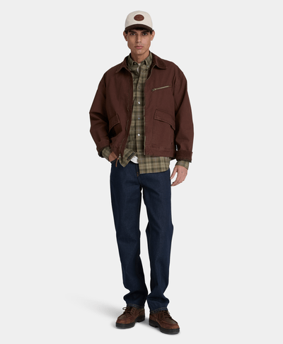 Camisa de popelín a cuadros de corte regular para hombre, Multicolor