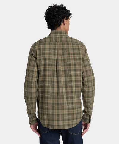 Camisa de popelín a cuadros de corte regular para hombre, Multicolor