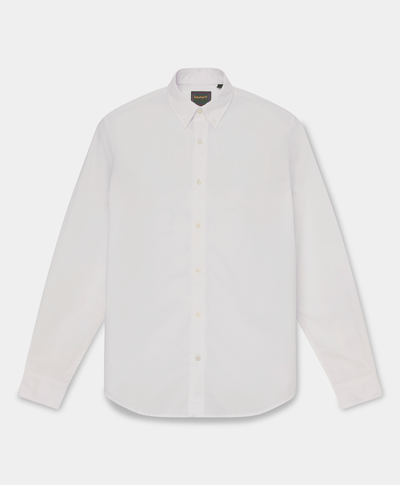 Camisa de popelín de manga larga para hombre, Blanco