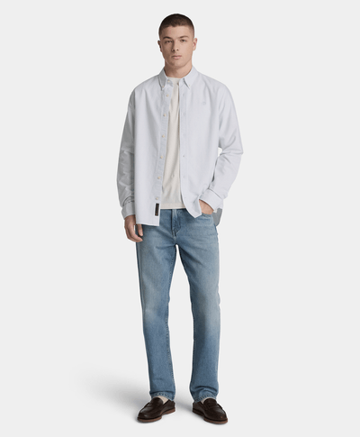 Camisa Oxford a rayas Lake Warner para hombre, Azul
