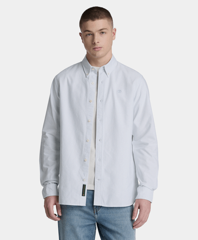 Camisa Oxford a rayas Lake Warner para hombre, Azul
