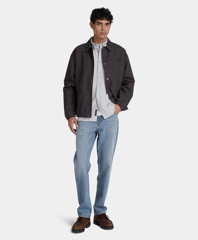 Camisa Oxford a rayas Lake Warner para hombre, Negro