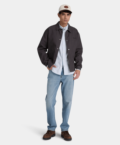 Camisa Oxford de manga larga para hombre, Azul