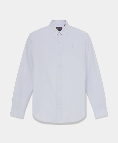 Camisa Oxford de manga larga para hombre, Azul