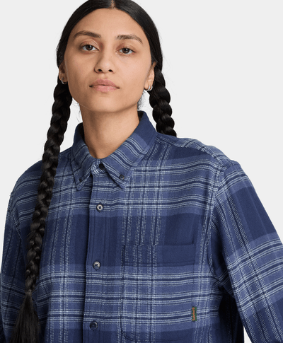 Camisa regular de cuadros para hombre, Azul