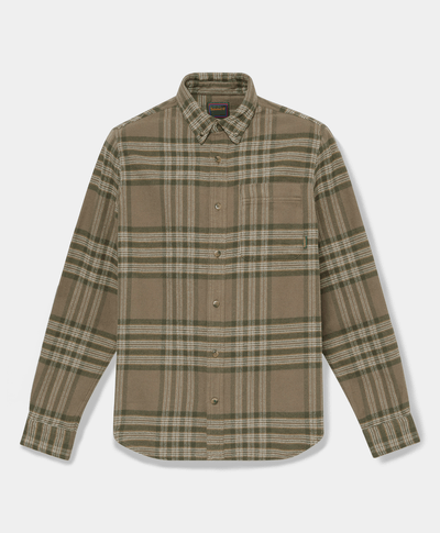 Camisa regular de cuadros para hombre, Verde
