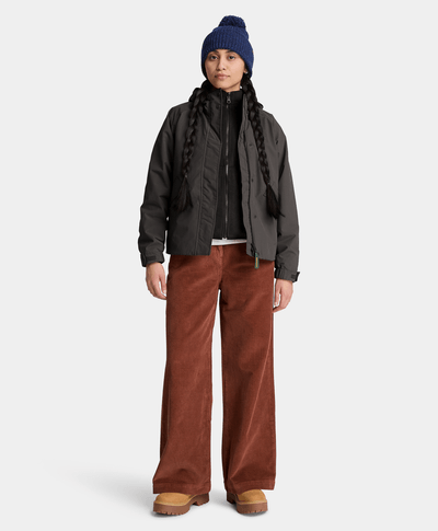 Chamarra impermeable 3 en 1 para mujer, Negro