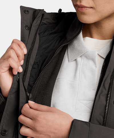 Chamarra impermeable 3 en 1 para mujer, Negro