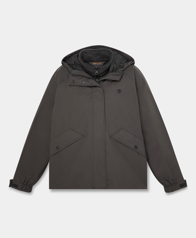 Chamarra impermeable 3 en 1 para mujer, Negro