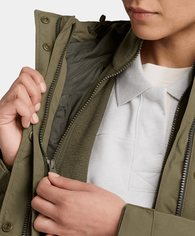 Chamarra impermeable 3 en 1 para mujer, Verde