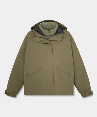 Chamarra impermeable 3 en 1 para mujer, Verde