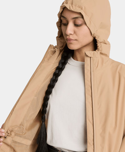 Chamarra impermeable para mujer, Beige
