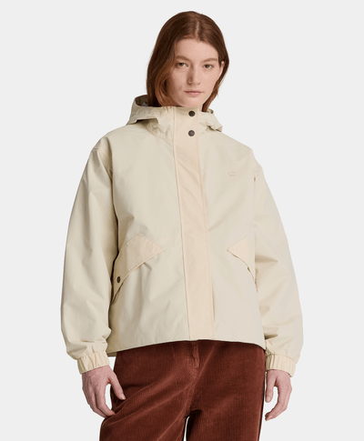Chamarra impermeable para mujer, Blanco