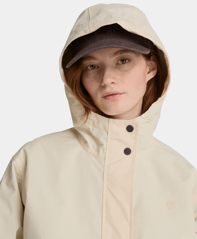 Chamarra impermeable para mujer, Blanco