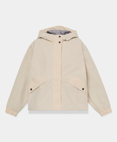 Chamarra impermeable para mujer, Blanco