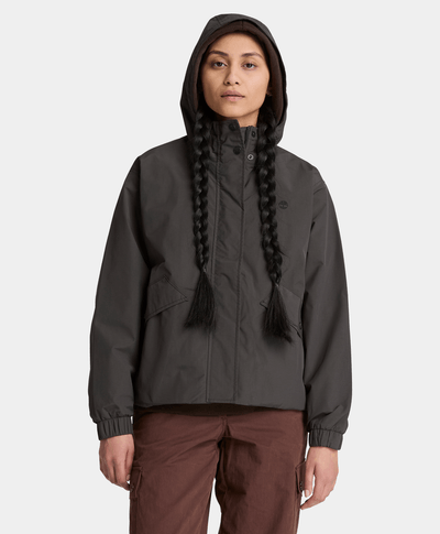 Chamarra impermeable para mujer, Negro