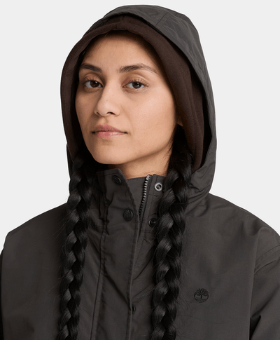 Chamarra impermeable para mujer, Negro