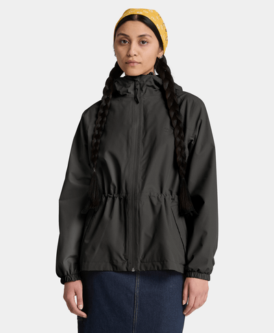 Chamarra impermeable para mujer, Negro