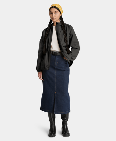 Chamarra impermeable para mujer, Negro