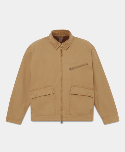 Chamarra Strafford de algodón para hombre, Amarillo