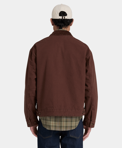 Chamarra Strafford de algodón para hombre, Café