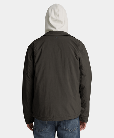 Chamarra tipo shacket aislante repelente al agua para hombre, Negro