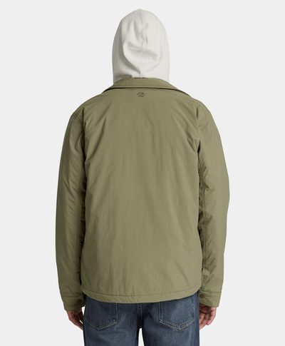Chamarra tipo shacket aislante repelente al agua para hombre, Verde