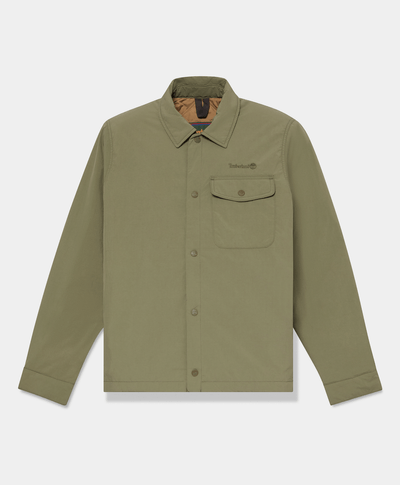 Chamarra tipo shacket aislante repelente al agua para hombre, Verde
