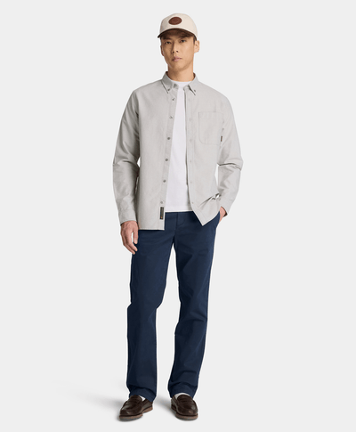 Pantalón chino recto para hombre, Azul
