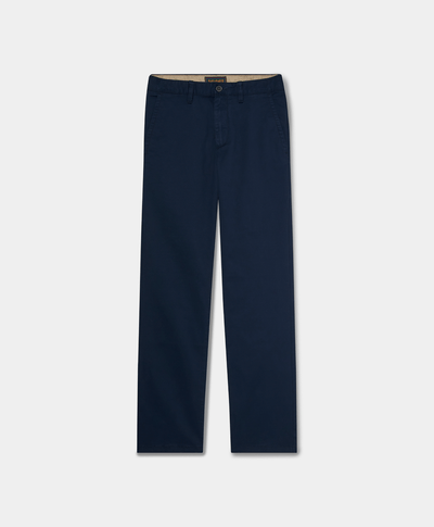 Pantalón chino recto para hombre, Azul