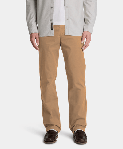 Pantalón chino recto para hombre, Beige