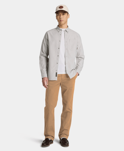 Pantalón chino recto para hombre, Beige