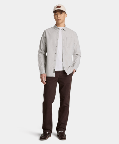 Pantalón chino recto para hombre, Café